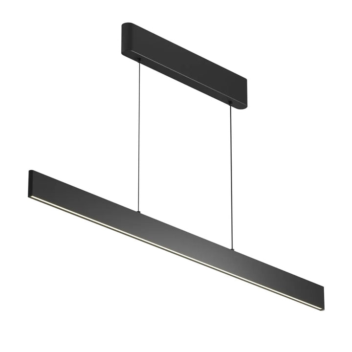 Suspension luminaire euphoria linéaire noir avec led linéaire et lift intégré idéale au-dessus d’une table