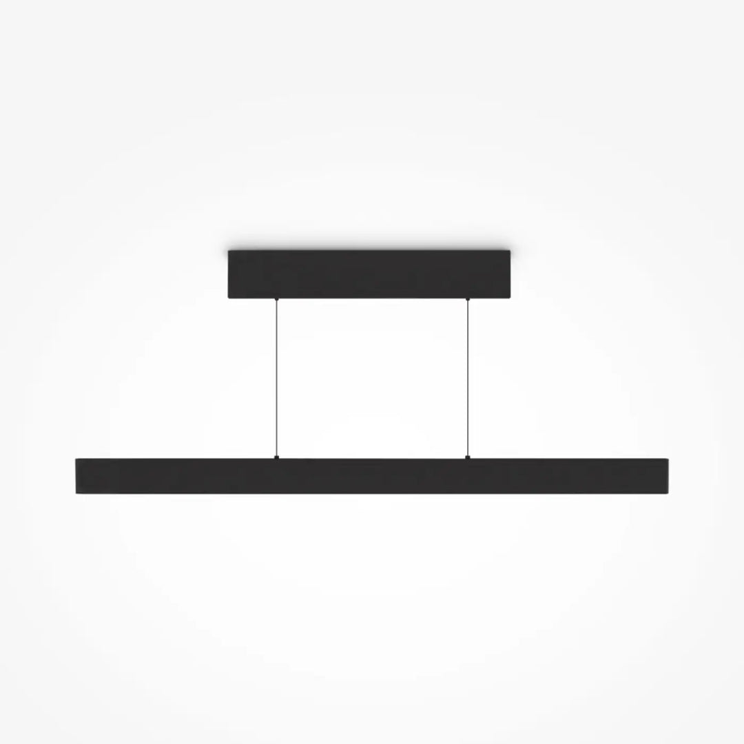 Suspension luminaire euphoria linéaire noir minimaliste avec led linéaire et lift intégré idéale au-dessus d’une table