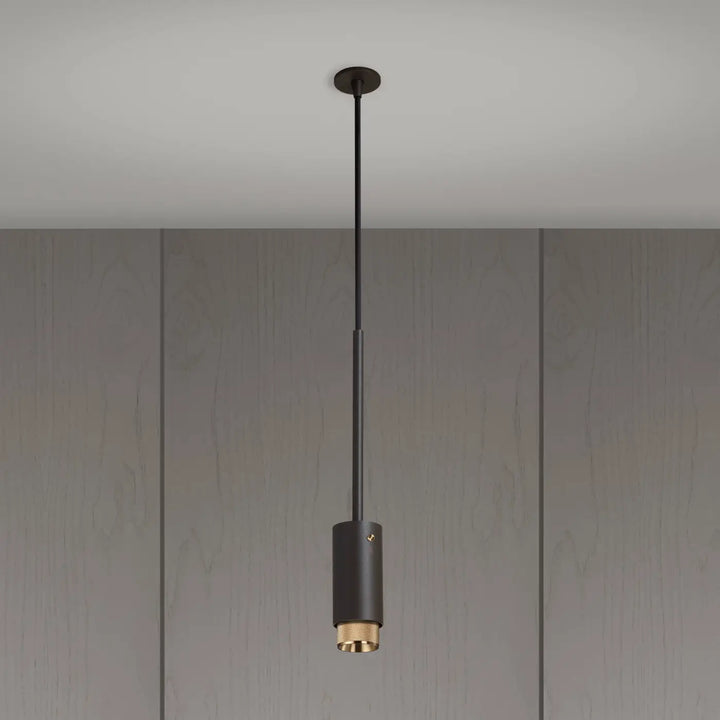 Suspension Exhaust à gravure quadrillée Graphite, déflecteur moleté en laiton #couleur_dor