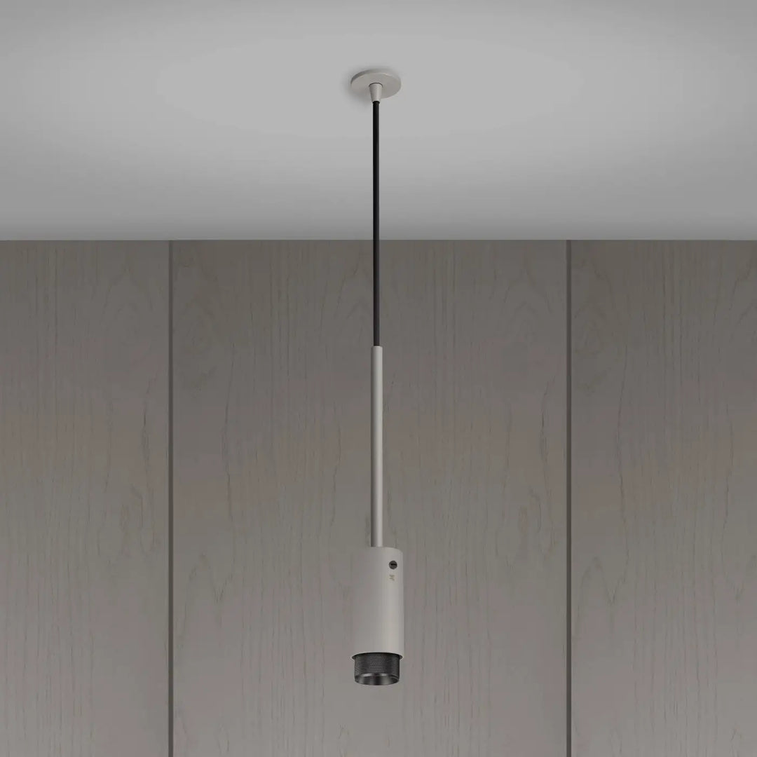 Suspension Exhaust à gravure quadrillée Pierre, déflecteur moleté en bronze fumé #couleur_gris