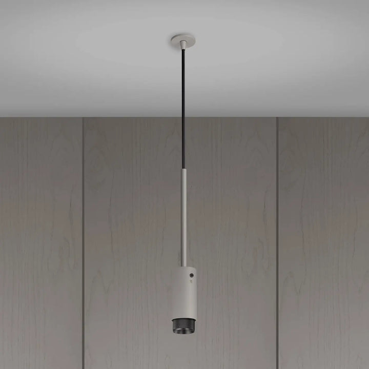 Suspension Exhaust à gravure quadrillée Pierre, déflecteur moleté en bronze fumé #couleur_gris
