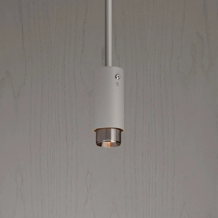 Suspension Exhaust à gravure alignée Pierre finition acier, vue 2 #couleur_argent