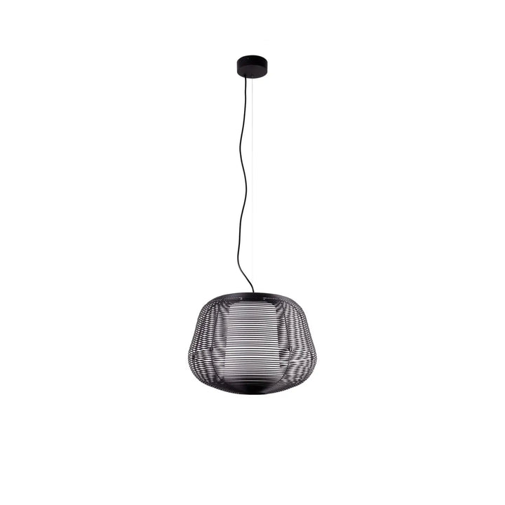 Suspension d'extérieur Nara S sur câble noire de Faro Barcelona