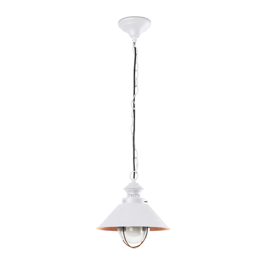 Suspension extérieure Náutica blanche et cuivre de Faro Barcelona