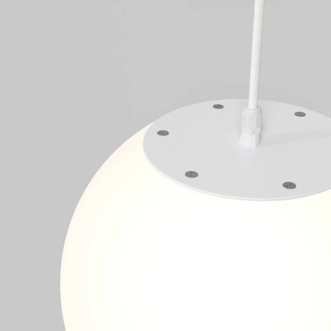 Suspension luminaire erda with white globe opalin spherical pendant light featuring a smooth matte finish and monture noire