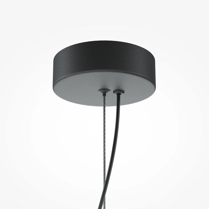 Suspension flat led linéaire avec finition mate noire et deux câbles descendantes pour éclairage moderne