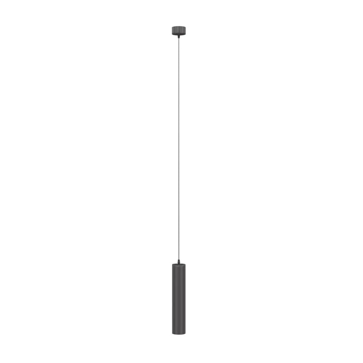 Suspension luminaire focus cylindre avec tube fin et finition mate gris foncé idéale au-dessus d’un îlot moderne