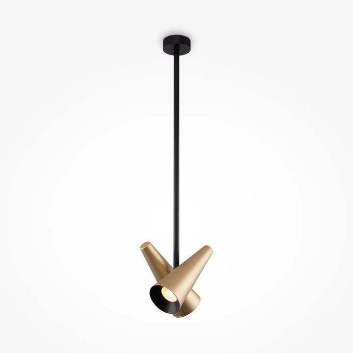 Suspension luminaire giro noir et laiton avec projecteurs orientables pour salle à manger finition laiton élégante