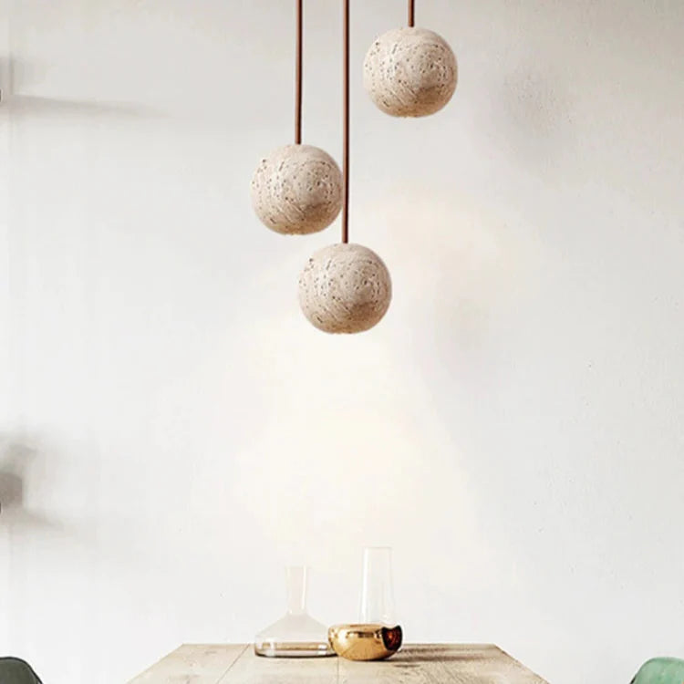 Suspension Globe Béton Terrazzo Design Minimaliste Moderne Épuré