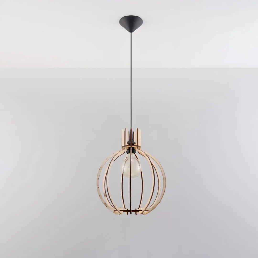 Suspension bois naturel éteinte