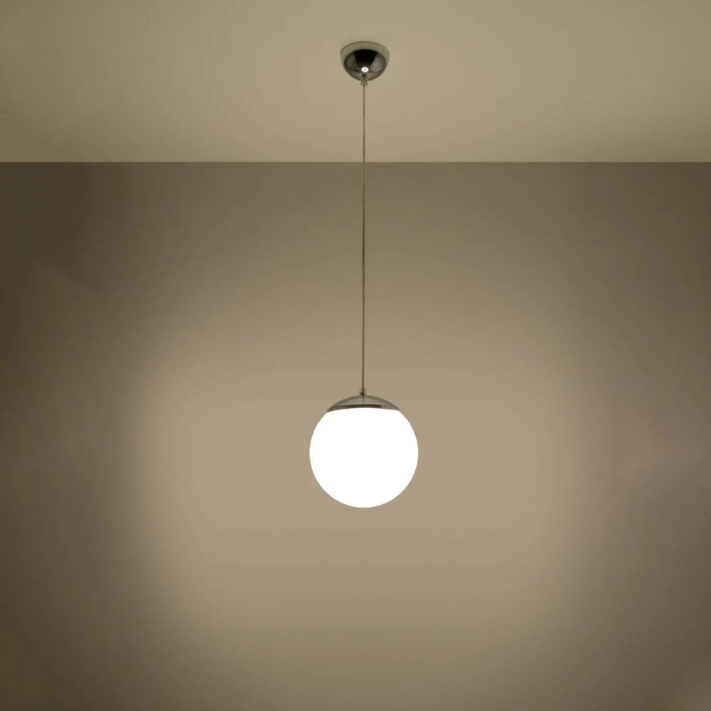 Suspension blanc/chromé allumée
