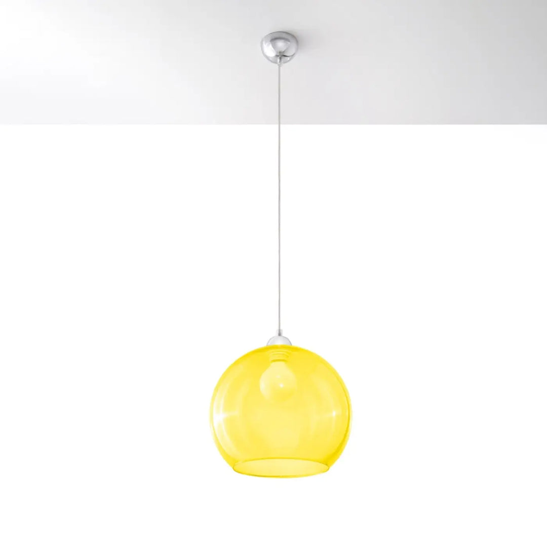 Suspension Ball à globe en verre jaune, éteinte