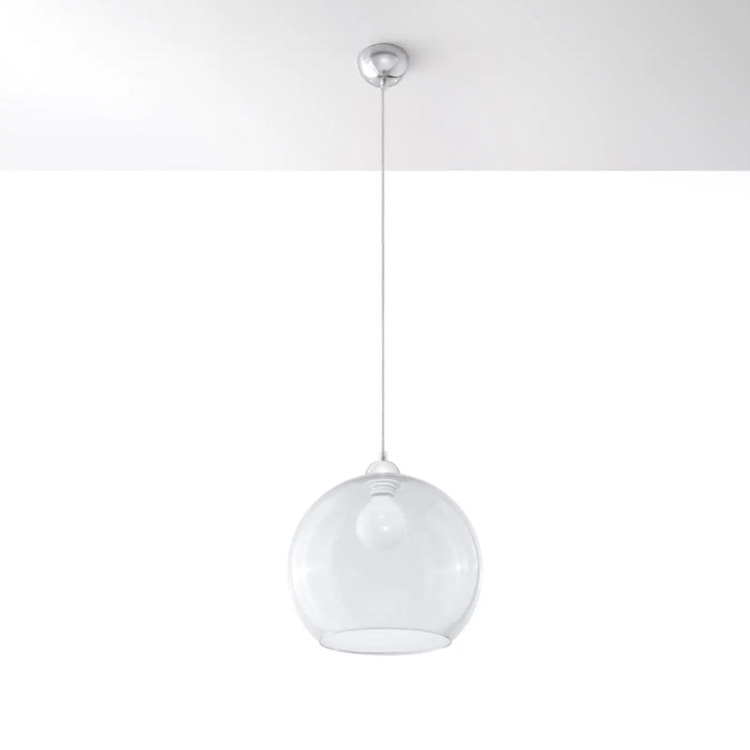 Suspension Luminaire transparent éteinte, vue rapprochée