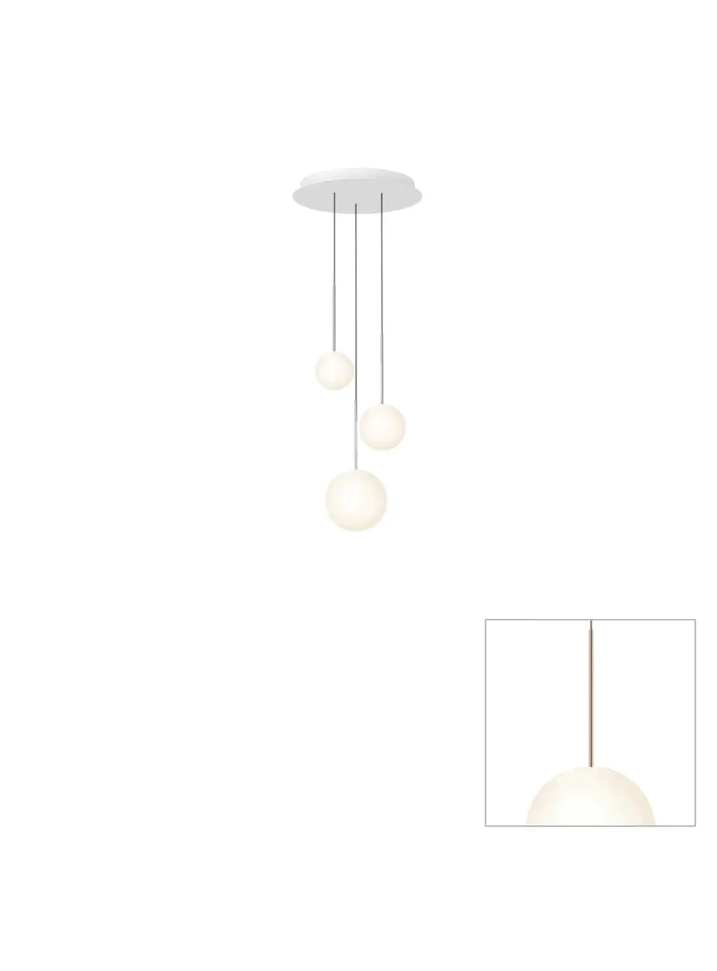 Suspension Bola Sphere Chandelier or rose, globes de 13, 15 et 20 cm
