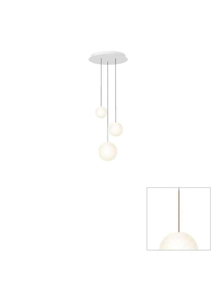Suspension Bola Sphere Chandelier or rose, globes de 13, 15 et 20 cm