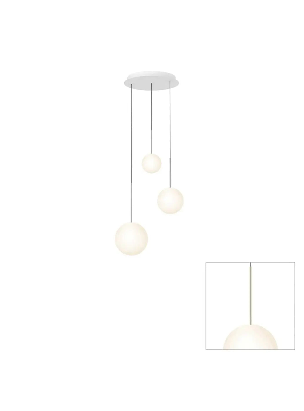 Suspension Bola Sphere Chandelier dorée, globes de 15, 20 et 25,5 cm