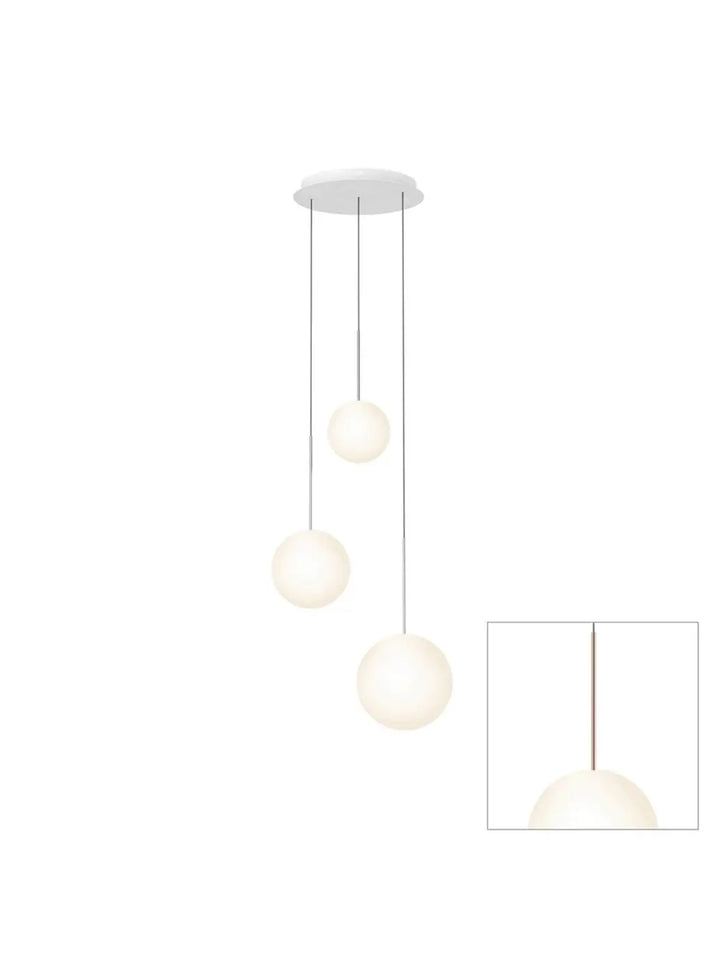 Suspension Bola Sphere Chandelier or rose, globes de 20, 25,5 et 30,5 cm