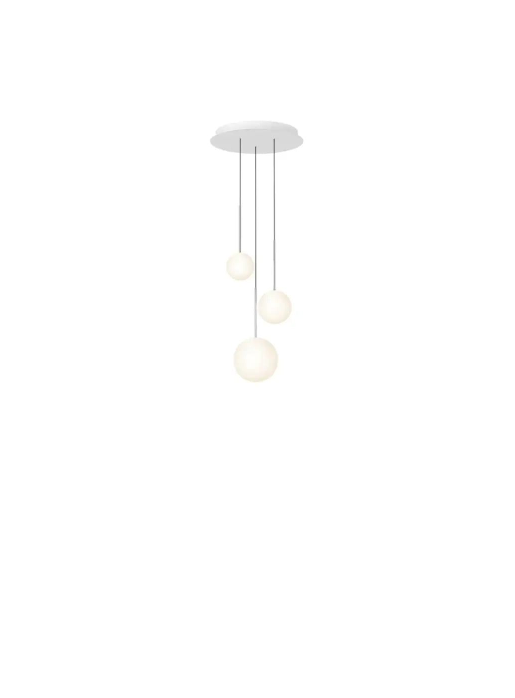 Suspension Bola Sphere Chandelier argentée, globes de 13, 15 et 20 cm