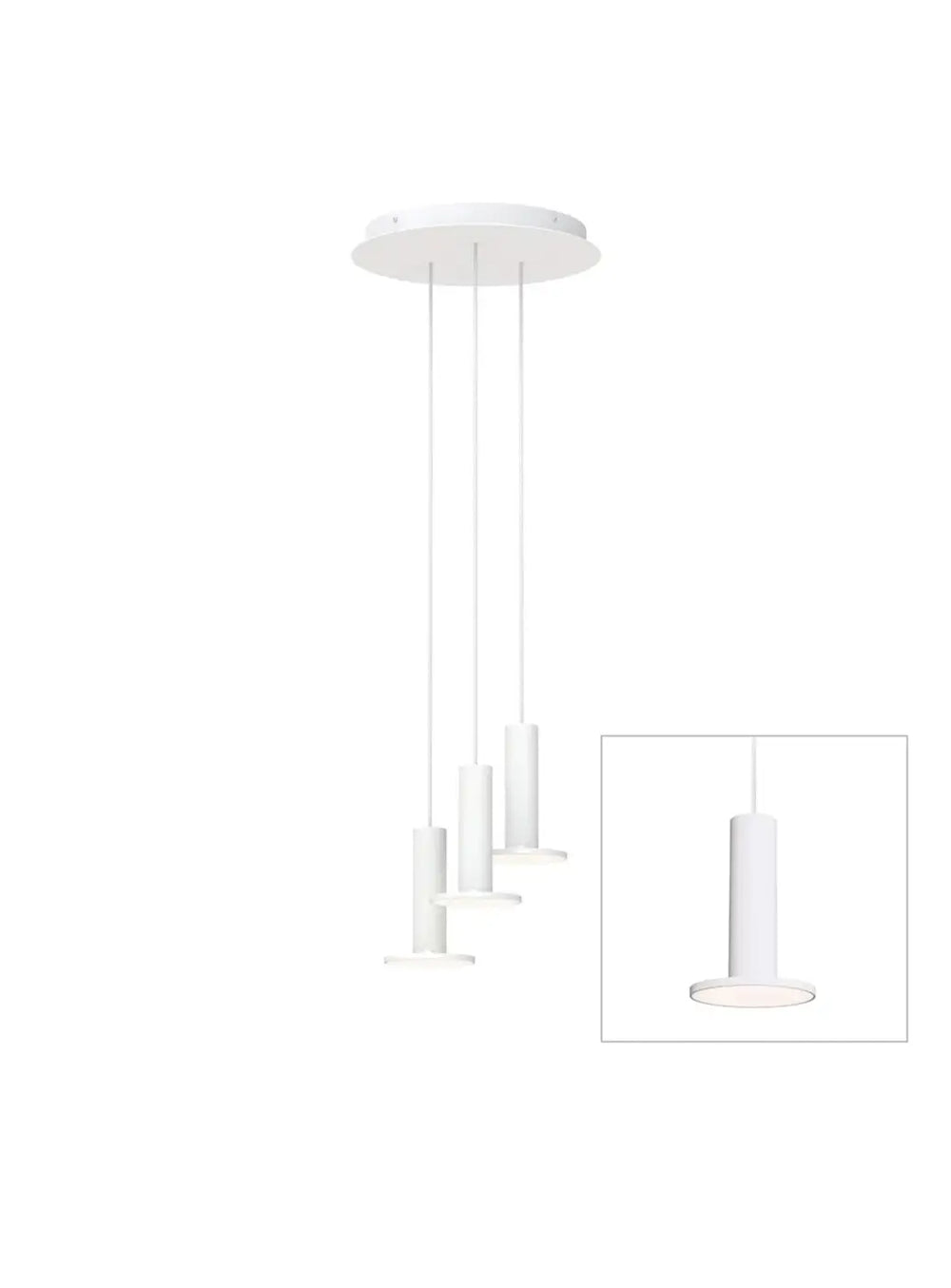 Suspension Cielo Plus Chandelier blanche, grappe de 3 suspensions