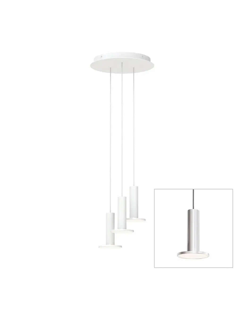 Suspension Cielo Plus Chandelier argentée, grappe de 3 suspensions