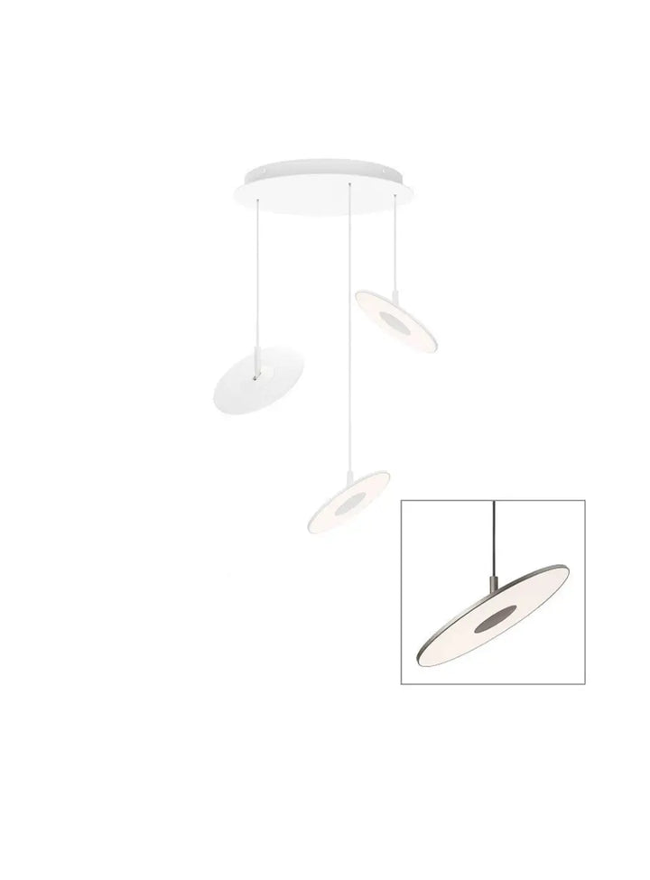 Suspension Circa Chandelier gris graphite, grappe de 3 disques