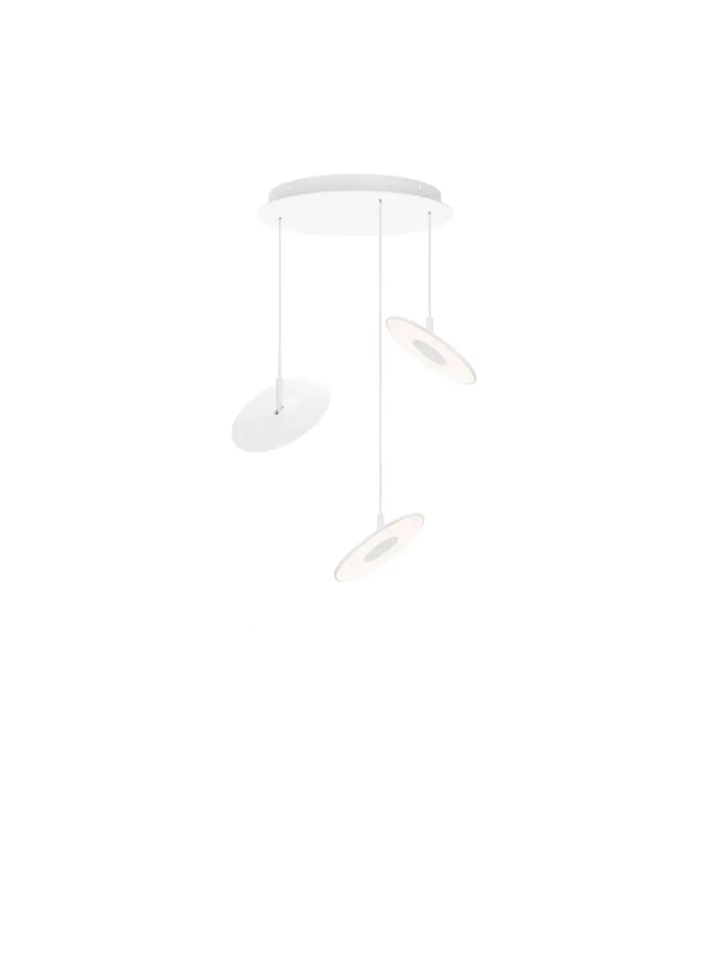 Suspension Circa Chandelier blanche, grappe de 3 disques
