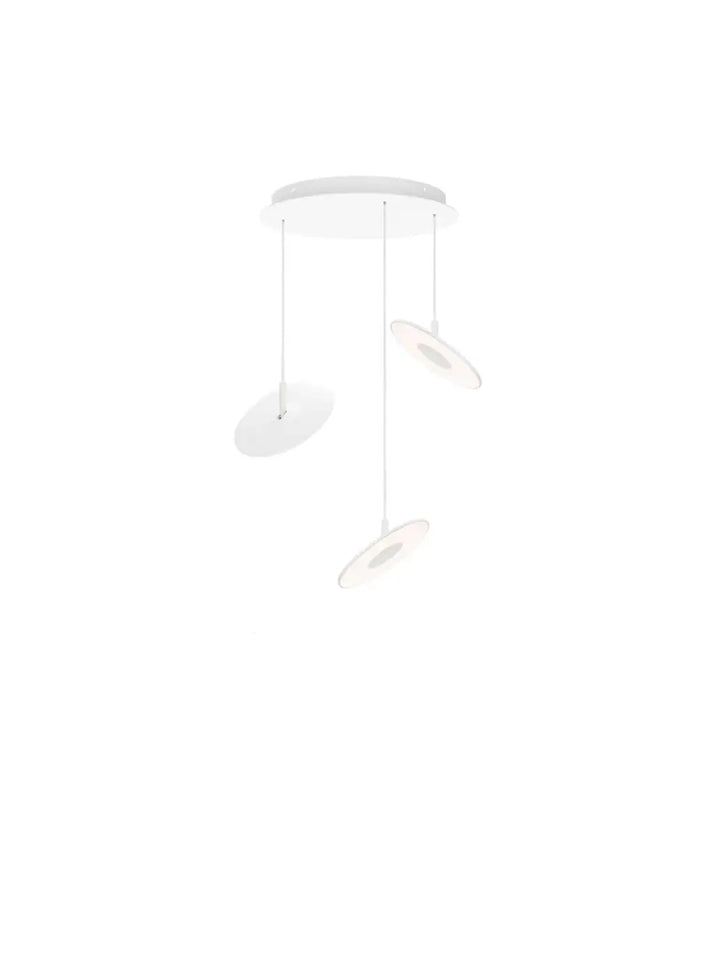 Suspension Circa Chandelier blanche, grappe de 3 disques