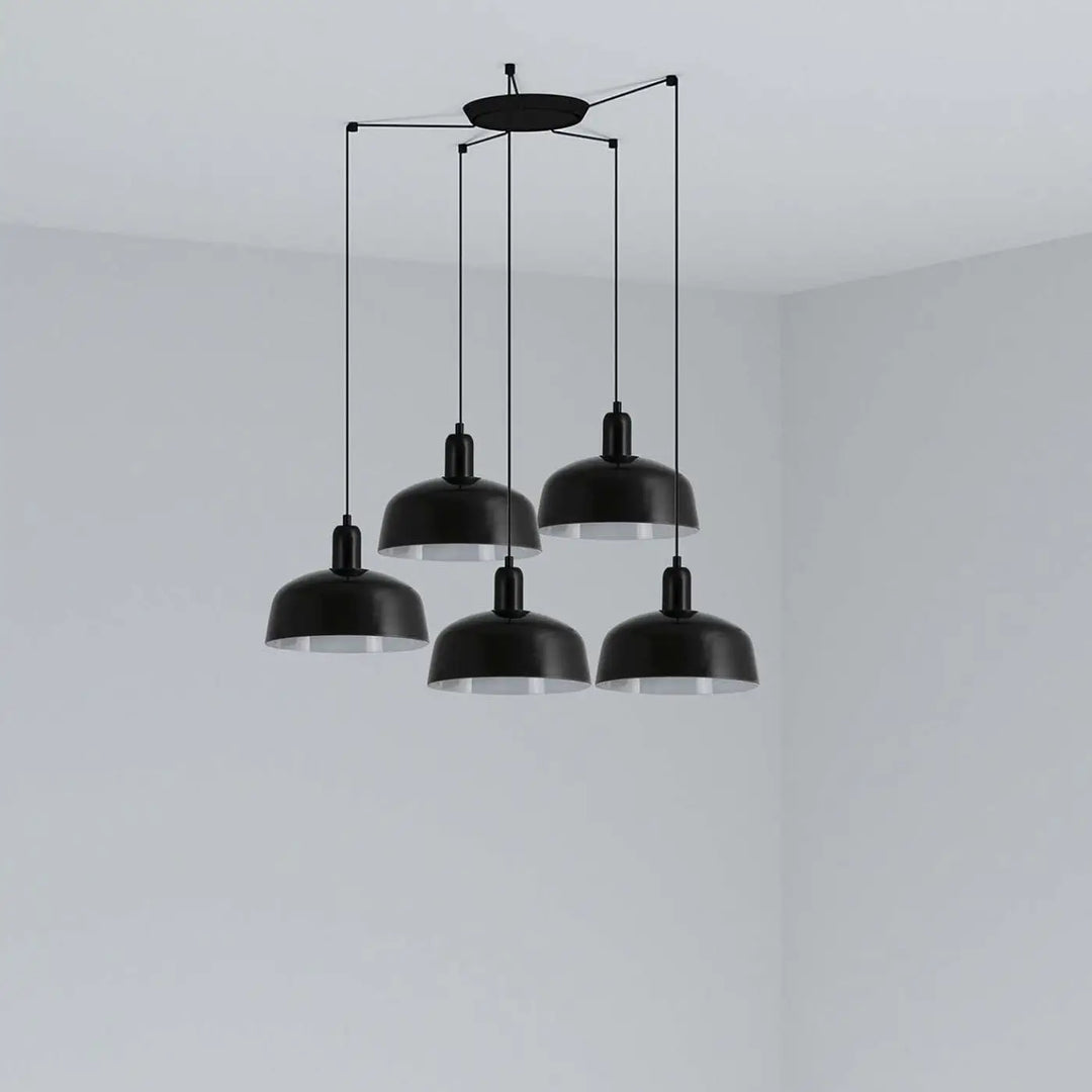 Grappe Tatawin M 5 lumières en métal noire de Faro Barcelona