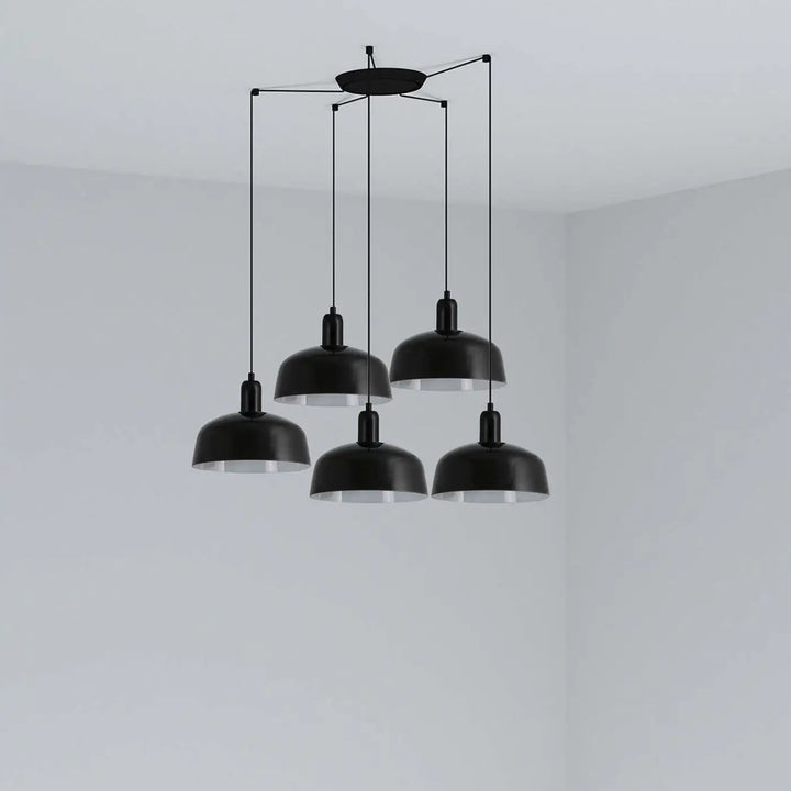 Grappe Tatawin M 5 lumières en métal noire de Faro Barcelona