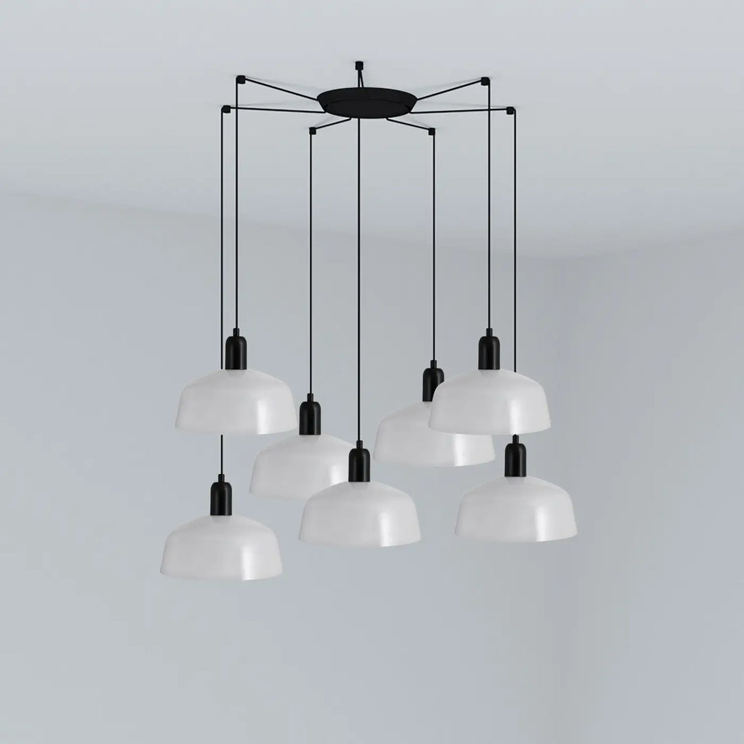 Grappe Tatawin M à 7 lumières en métal blanc de Faro Barcelona