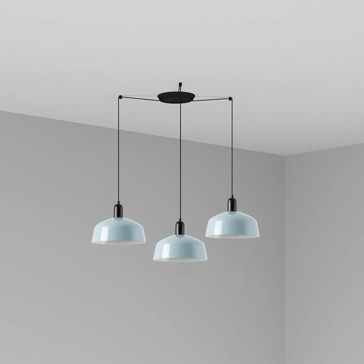 Grappe Tatawin M à 3 lumières en métal bleu grisâtre de Faro Barcelona