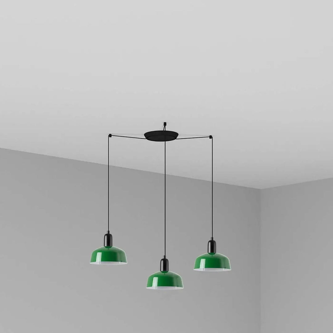 Grappe Tatawin S 3 lumières en métal verte de Faro Barcelona