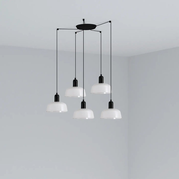 Grappe Tatawin S à 5 lumières en métal blanc de Faro Barcelona