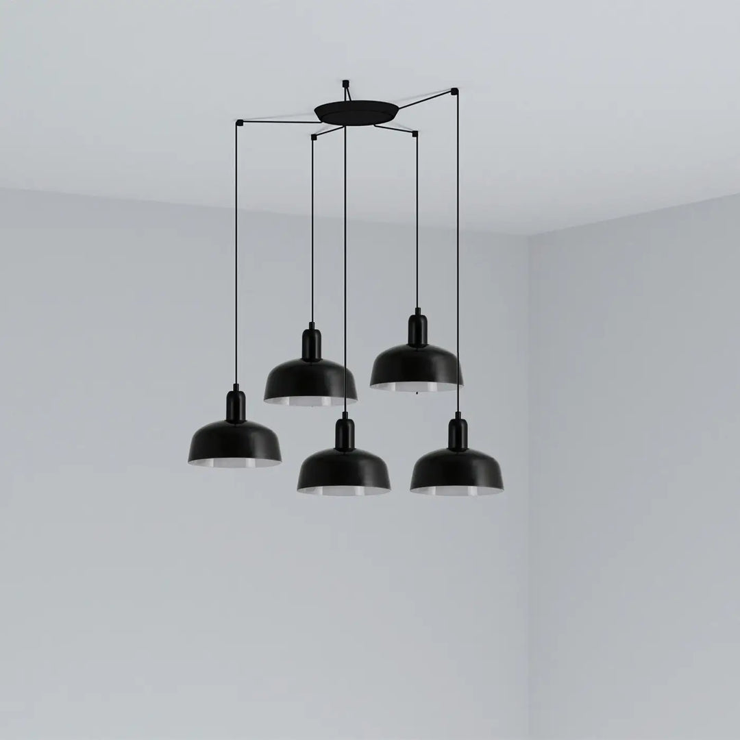 Grappe Tatawin S à 5 lumières en métal noir de Faro Barcelona