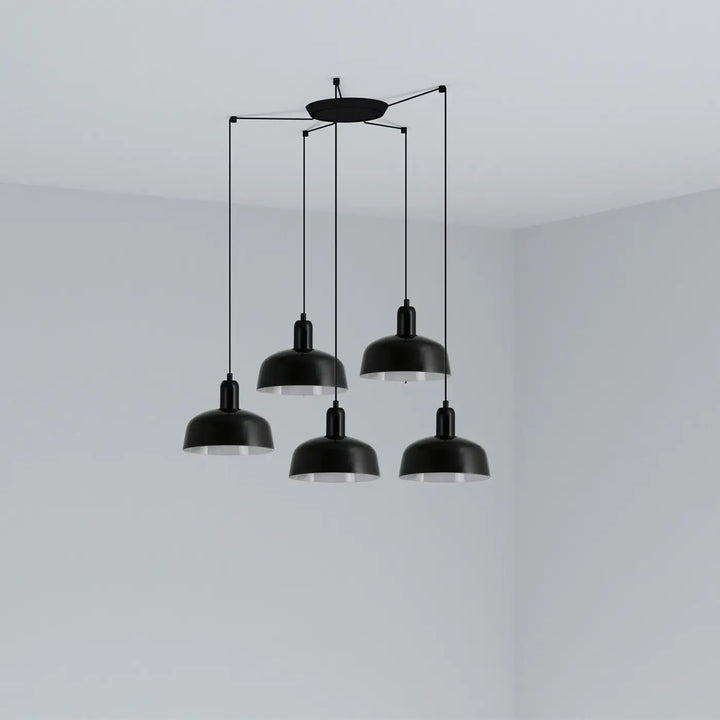 Grappe Tatawin S à 5 lumières en métal noir de Faro Barcelona