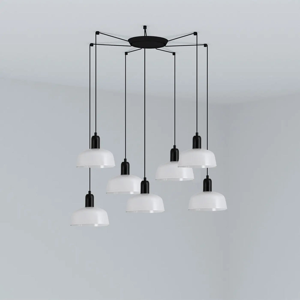 Grappe Tatawin S à 7 lumières en métal blanc de Faro Barcelona