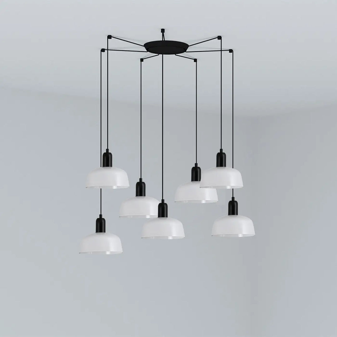 Grappe Tatawin S à 7 lumières en métal blanc de Faro Barcelona