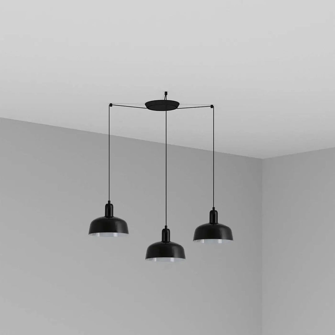 Grappe Tatawin S 3 lumières en métal noire de Faro Barcelona
