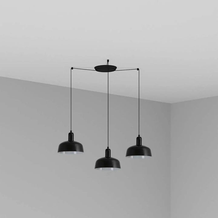 Grappe Tatawin S 3 lumières en métal noire de Faro Barcelona