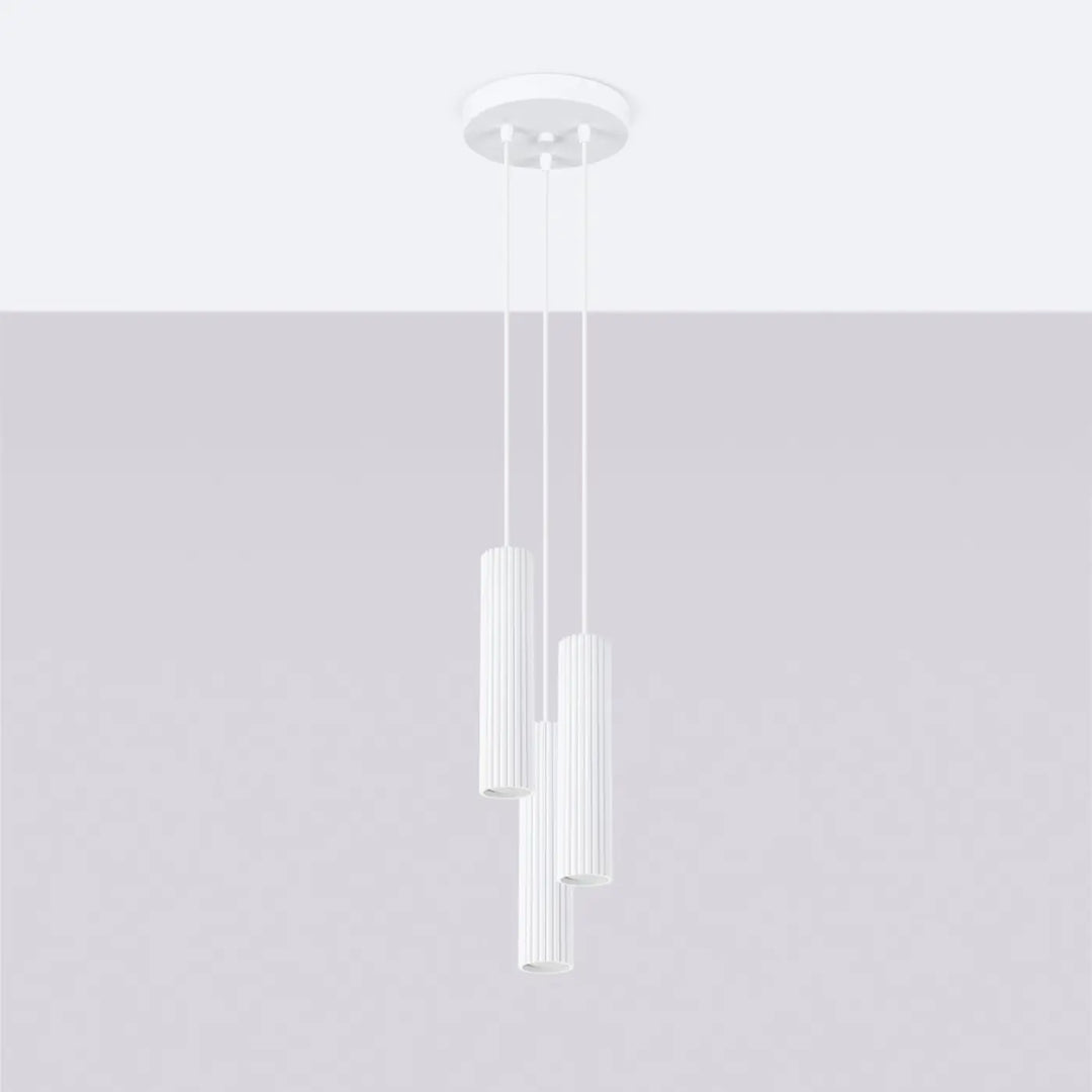 Suspension Luminaire blanc éteinte, vue rapprochée