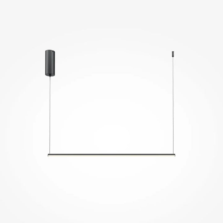 Minimalist suspension halo luminaire en acier doré avec barre horizontale noire cylindrique au design moderne