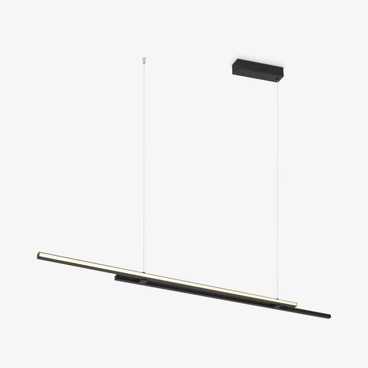 Suspension halo noir moderne avec diffusion latérale et led blanc chaud pour éclairage minimaliste élégant