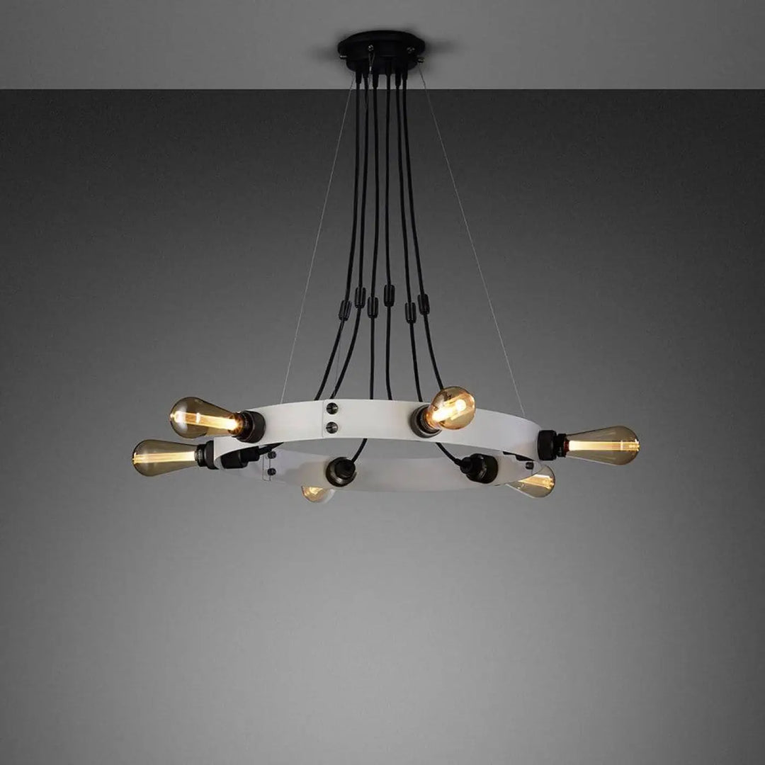 Suspension Hero Light coloris pierre en bronze fumé à 6 lumières #couleur_gris