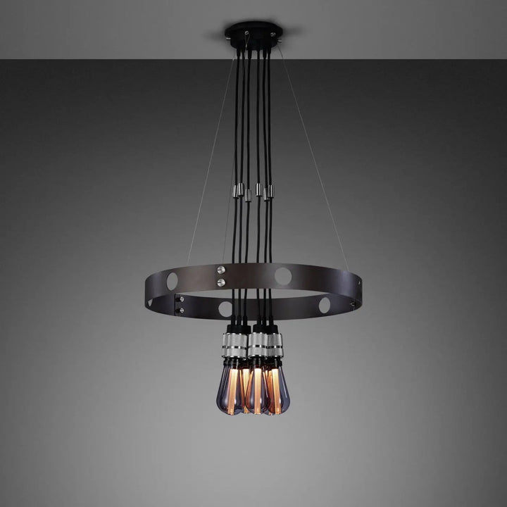 Suspension Hero Light graphite en bronze fumé à 6 lumières #couleur_gris