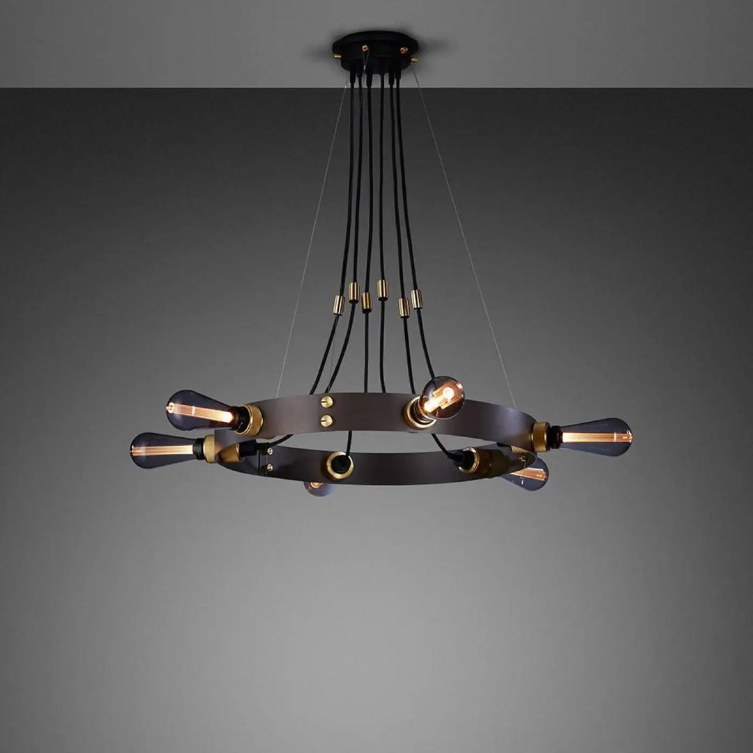 Suspension Hero Light graphite en laiton à 6 lumières #couleur_dor