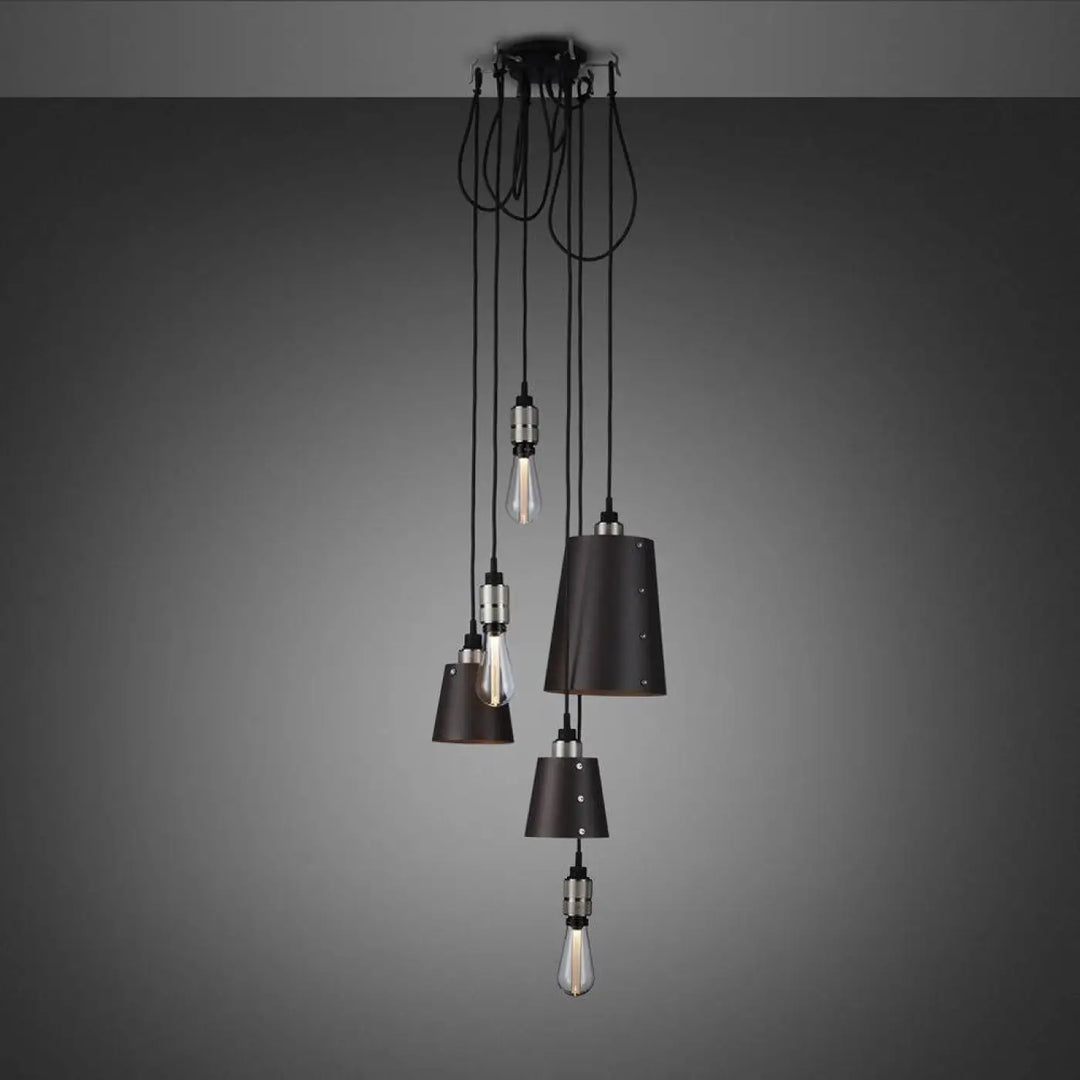 Suspension Hooked 6.0 à abat-jour graphite, finition acier, câble de 2,6 m #couleur_argent