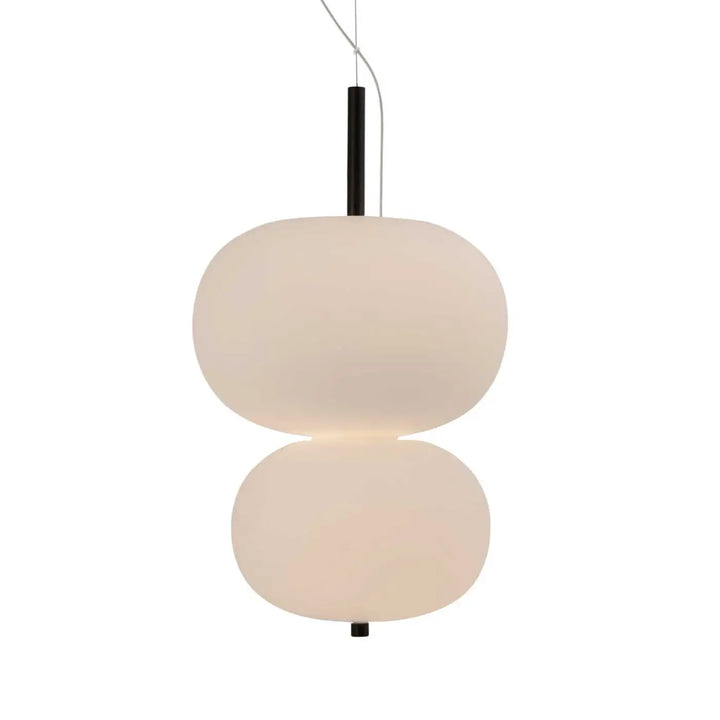 Suspension Ilargi 2 en verre soufflé et bois foncé #couleur_bois_fonce