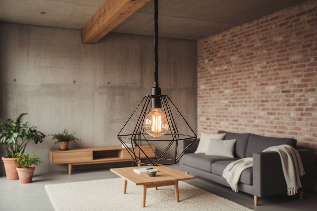 suspension industrielle dans une maison