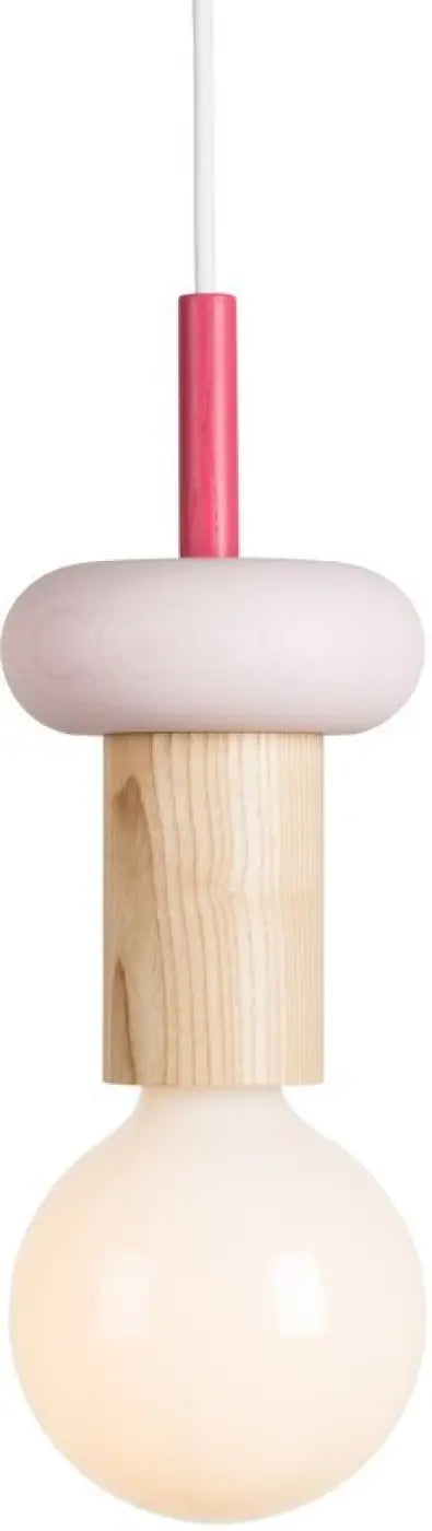 Composition Junit Drop aux tons rose pâle, bois naturel et rose vif