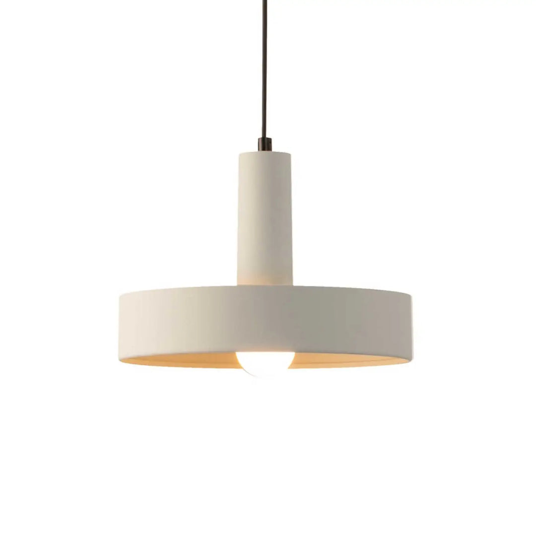 Vue de la suspension Keops en aluminium blanc grisé